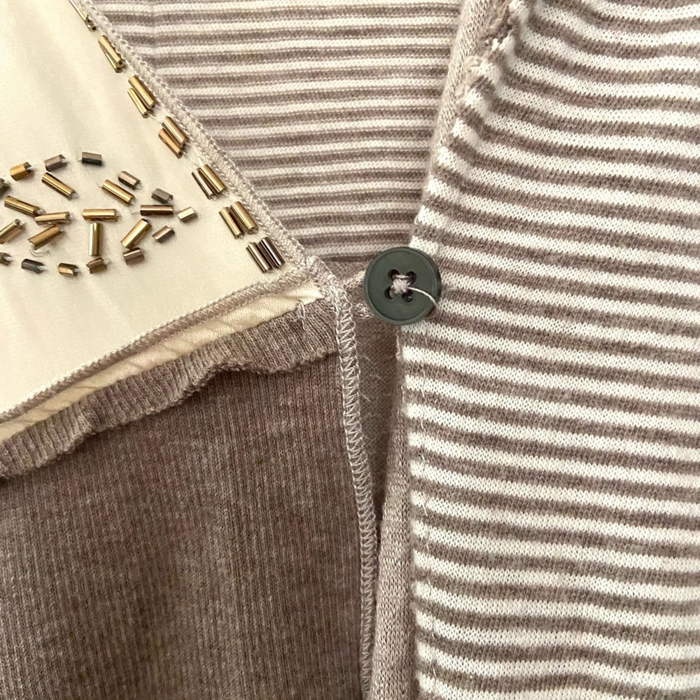 Anthro Patchwork Beaded Lightweight Cardigan. Med. - image 3